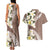 Aloha Hawaii Festive Couples Matching Tank Maxi Dress and Hawaiian Shirt Frangipani Lace Classic - Beige