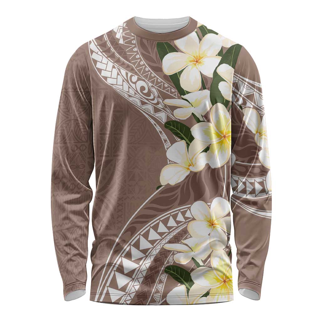 Aloha Hawaii Festive Long Sleeve Shirt Frangipani Lace Classic - Beige LT7 Unisex Beige - Polynesian Pride