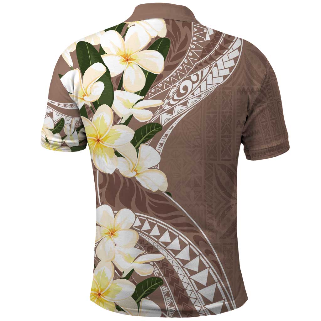 Aloha Hawaii Festive Polo Shirt Frangipani Lace Classic - Beige