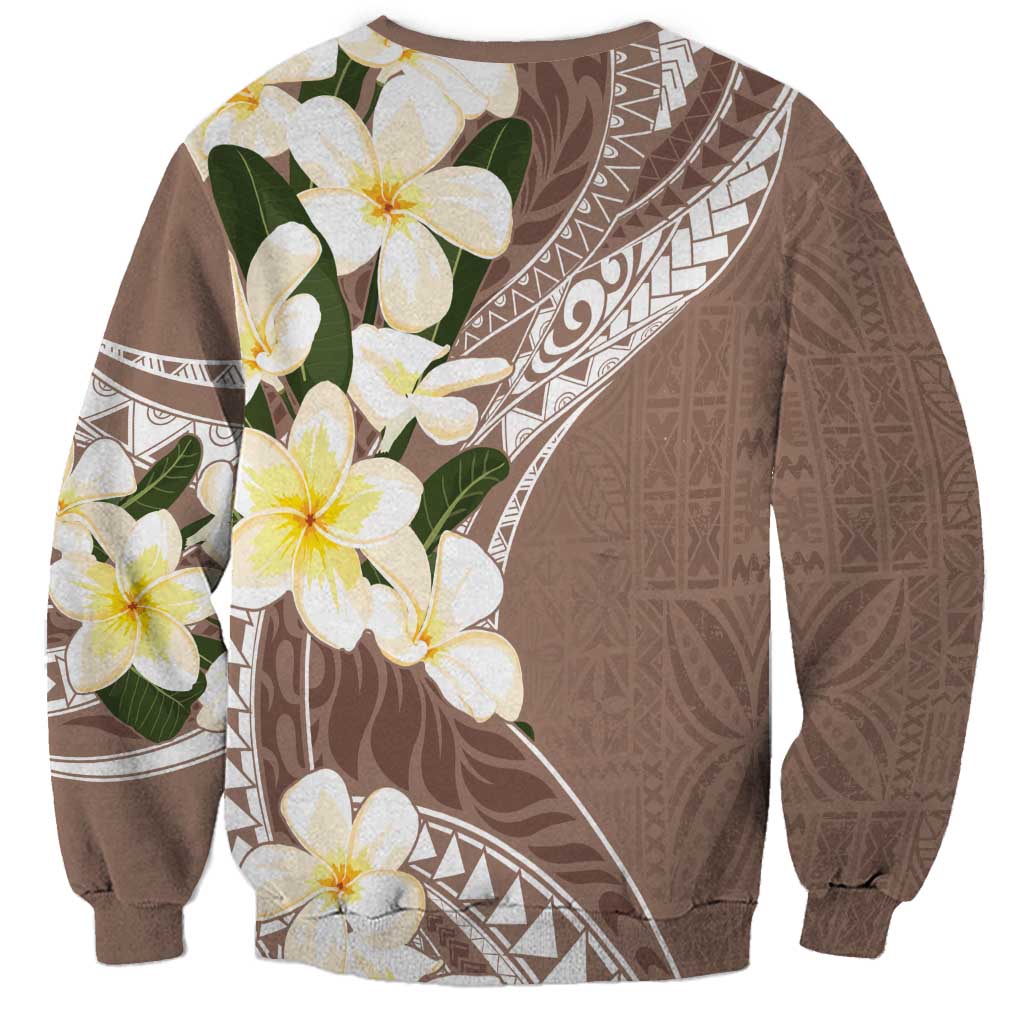Aloha Hawaii Festive Sweatshirt Frangipani Lace Classic - Beige LT7 - Polynesian Pride