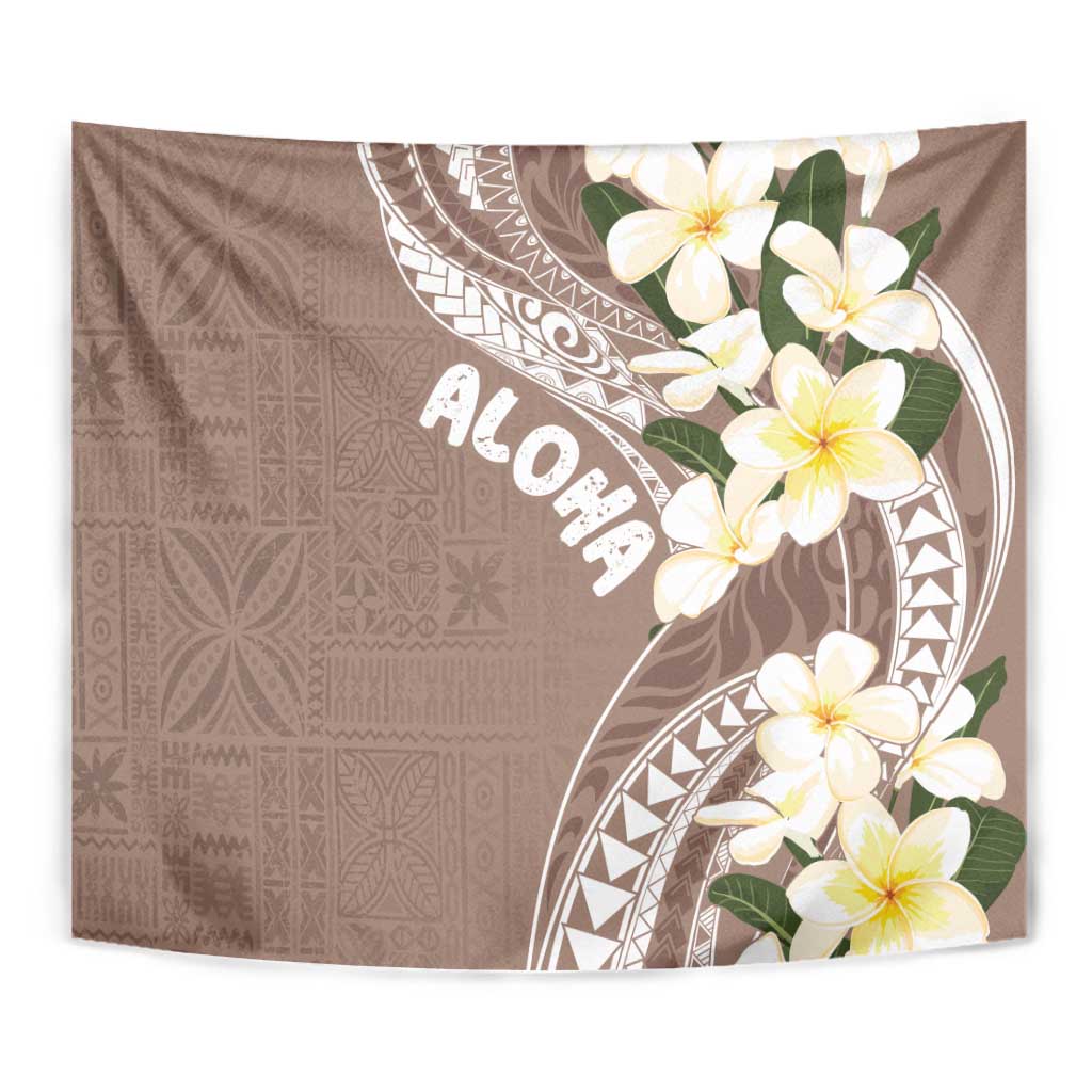 Aloha Hawaii Festive Tapestry Frangipani Lace Classic - Beige