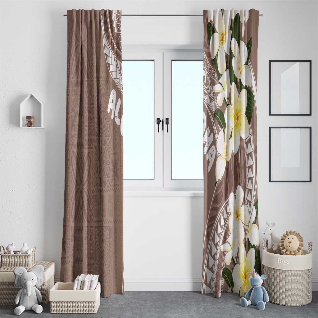 Aloha Hawaii Festive Window Curtain Frangipani Lace Classic - Beige LT7 - Polynesian Pride