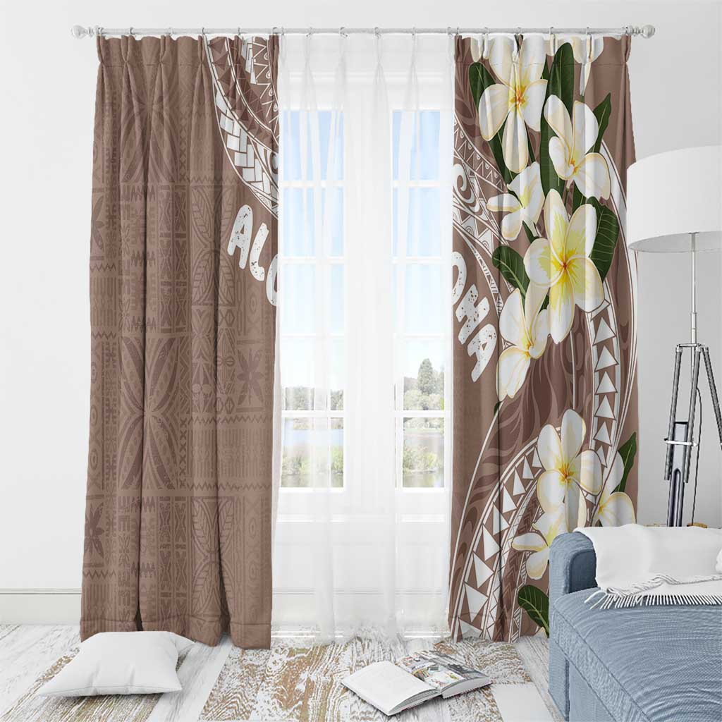 Aloha Hawaii Festive Window Curtain Frangipani Lace Classic - Beige LT7 - Polynesian Pride