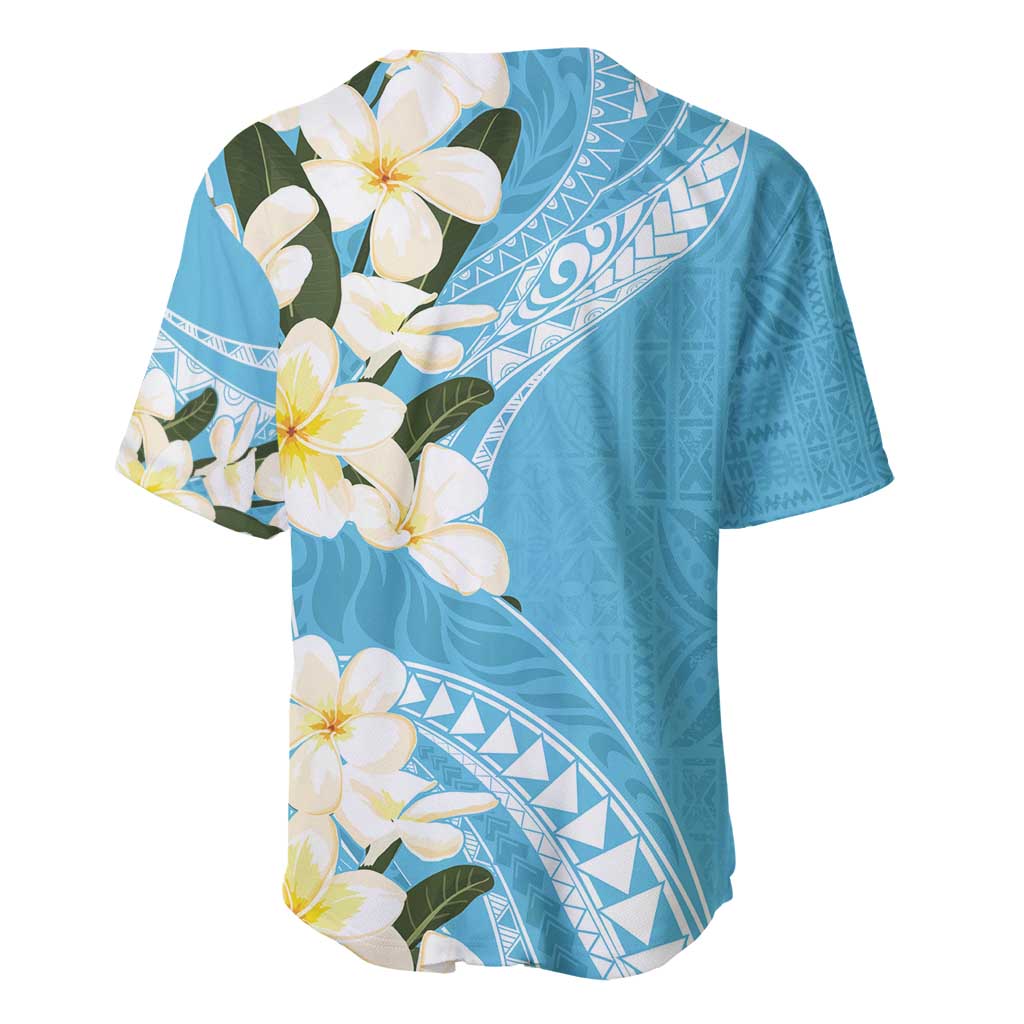 Aloha Hawaii Festive Baseball Jersey Frangipani Lace Classic - Turquoise LT7 - Polynesian Pride
