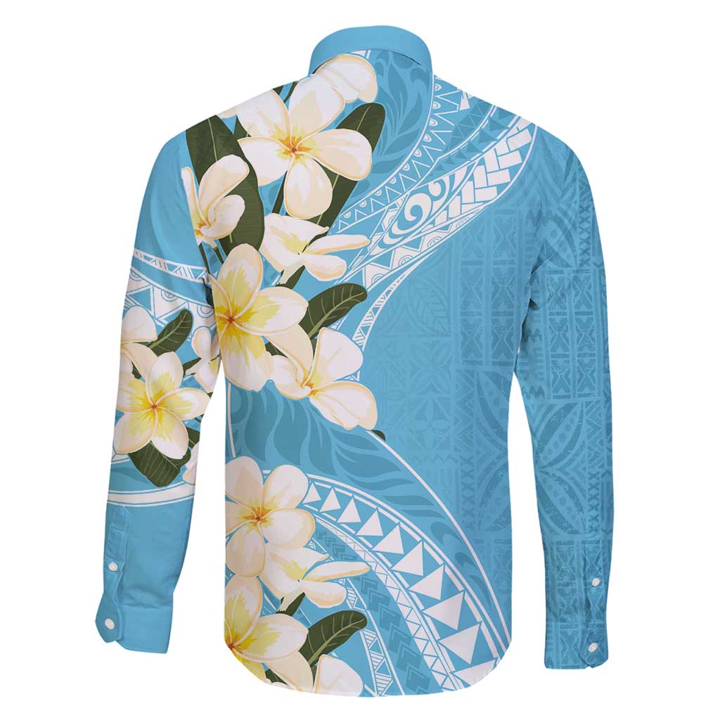 Aloha Hawaii Festive Family Matching Off Shoulder Maxi Dress and Hawaiian Shirt Frangipani Lace Classic - Turquoise LT7 - Polynesian Pride