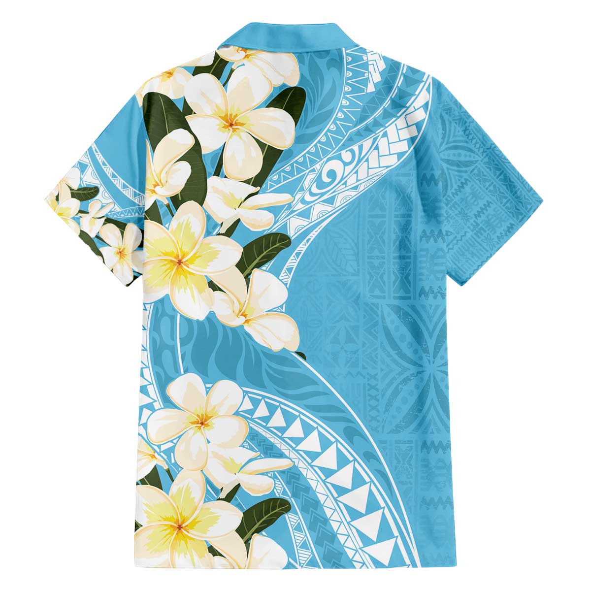 Aloha Hawaii Festive Family Matching Off Shoulder Short Dress and Hawaiian Shirt Frangipani Lace Classic - Turquoise LT7 - Polynesian Pride