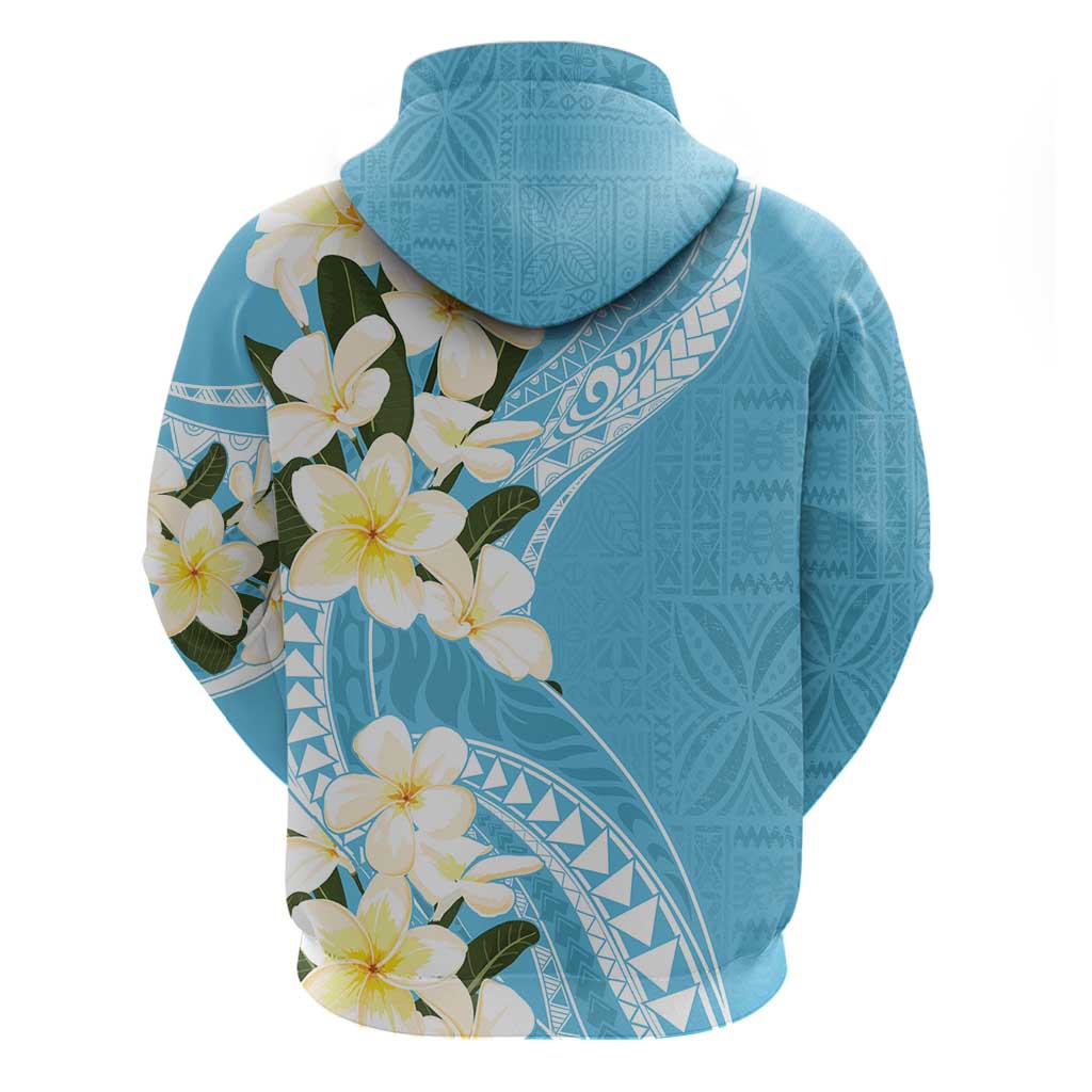 Aloha Hawaii Festive Hoodie Frangipani Lace Classic - Turquoise