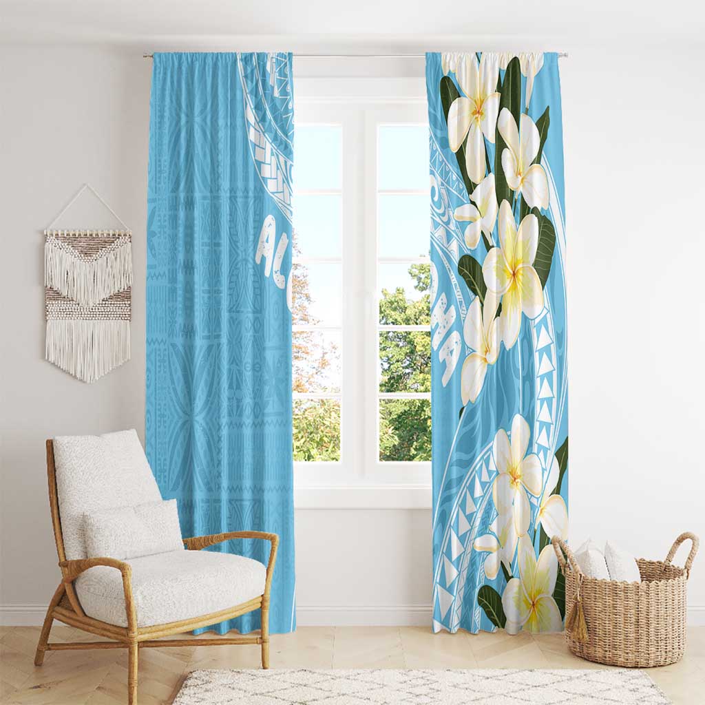 Aloha Hawaii Festive Window Curtain Frangipani Lace Classic - Turquoise LT7 - Polynesian Pride