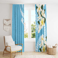 Aloha Hawaii Festive Window Curtain Frangipani Lace Classic - Turquoise LT7 - Polynesian Pride