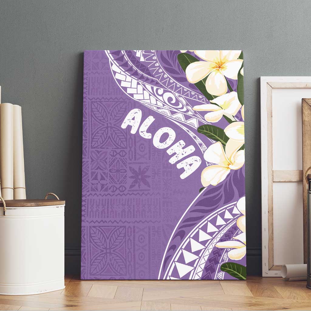 Aloha Hawaii Festive Canvas Wall Art Frangipani Lace Classic - Lavender