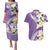 Aloha Hawaii Festive Couples Matching Puletasi and Hawaiian Shirt Frangipani Lace Classic - Lavender