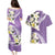 Aloha Hawaii Festive Couples Matching Puletasi and Hawaiian Shirt Frangipani Lace Classic - Lavender