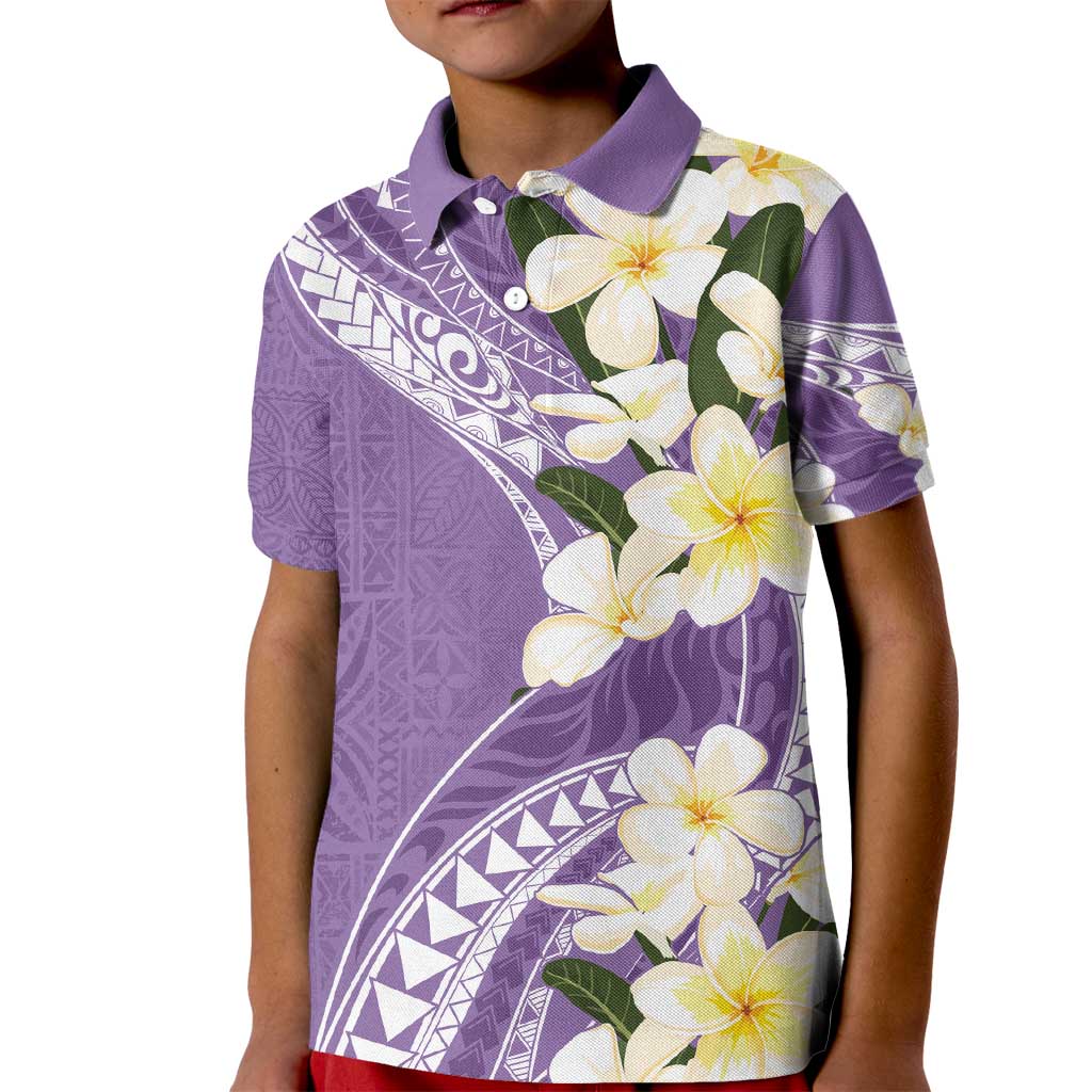 Aloha Hawaii Festive Kid Polo Shirt Frangipani Lace Classic - Lavender