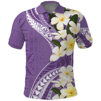 Aloha Hawaii Festive Polo Shirt Frangipani Lace Classic - Lavender