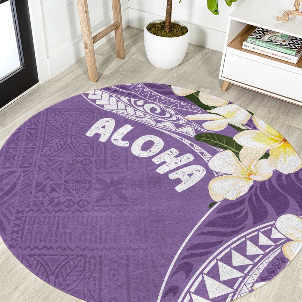 Aloha Hawaii Festive Round Carpet Frangipani Lace Classic - Lavender LT7 Lavender - Polynesian Pride