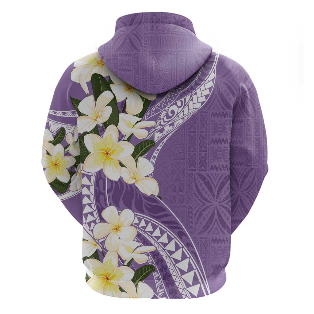 Aloha Hawaii Festive Zip Hoodie Frangipani Lace Classic - Lavender LT7 - Polynesian Pride