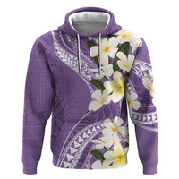 Aloha Hawaii Festive Zip Hoodie Frangipani Lace Classic - Lavender LT7 Pullover Hoodie Lavender - Polynesian Pride