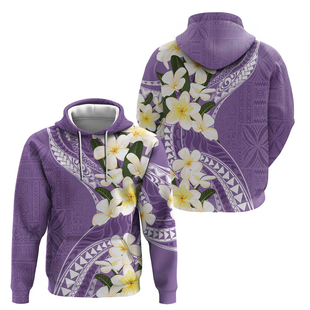 Aloha Hawaii Festive Zip Hoodie Frangipani Lace Classic - Lavender LT7 - Polynesian Pride
