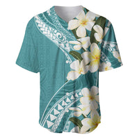Aloha Hawaii Festive Baseball Jersey Frangipani Lace Classic - Teal LT7 Teal - Polynesian Pride