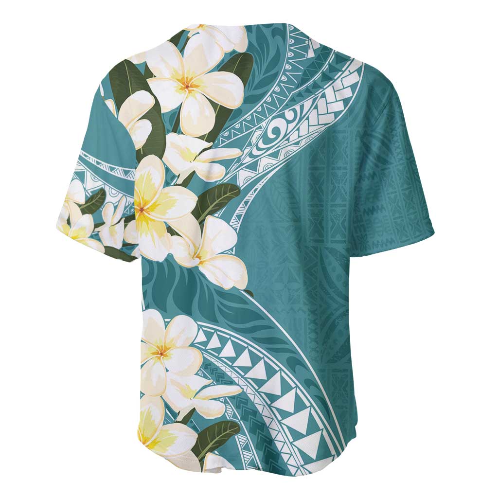 Aloha Hawaii Festive Baseball Jersey Frangipani Lace Classic - Teal LT7 - Polynesian Pride