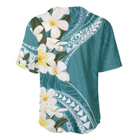 Aloha Hawaii Festive Baseball Jersey Frangipani Lace Classic - Teal LT7 - Polynesian Pride