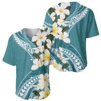 Aloha Hawaii Festive Baseball Jersey Frangipani Lace Classic - Teal LT7 - Polynesian Pride