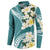 Aloha Hawaii Festive Button Sweatshirt Frangipani Lace Classic - Teal