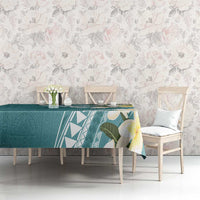 Aloha Hawaii Festive Tablecloth Frangipani Lace Classic - Teal