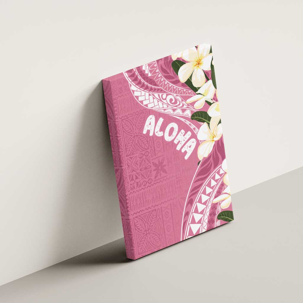 Aloha Hawaii Festive Canvas Wall Art Frangipani Lace Classic - Rosy