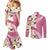 Aloha Hawaii Festive Couples Matching Mermaid Dress and Long Sleeve Button Shirt Frangipani Lace Classic - Rosy