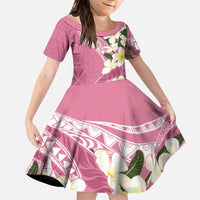 Aloha Hawaii Festive Family Matching Long Sleeve Bodycon Dress and Hawaiian Shirt Frangipani Lace Classic - Rosy