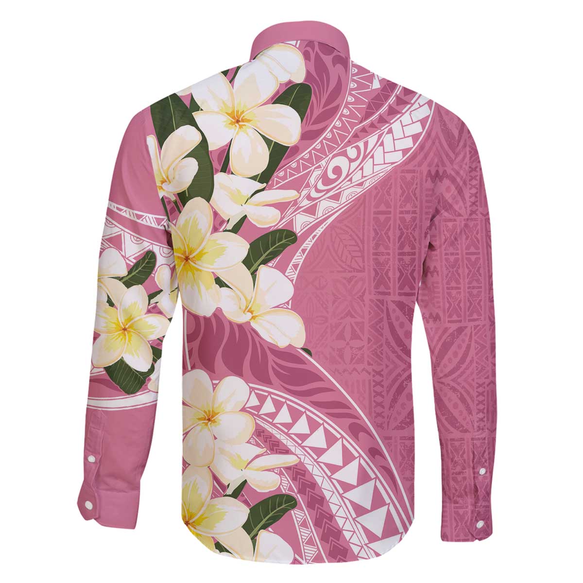 Aloha Hawaii Festive Family Matching Off The Shoulder Long Sleeve Dress and Hawaiian Shirt Frangipani Lace Classic - Rosy LT7 - Polynesian Pride