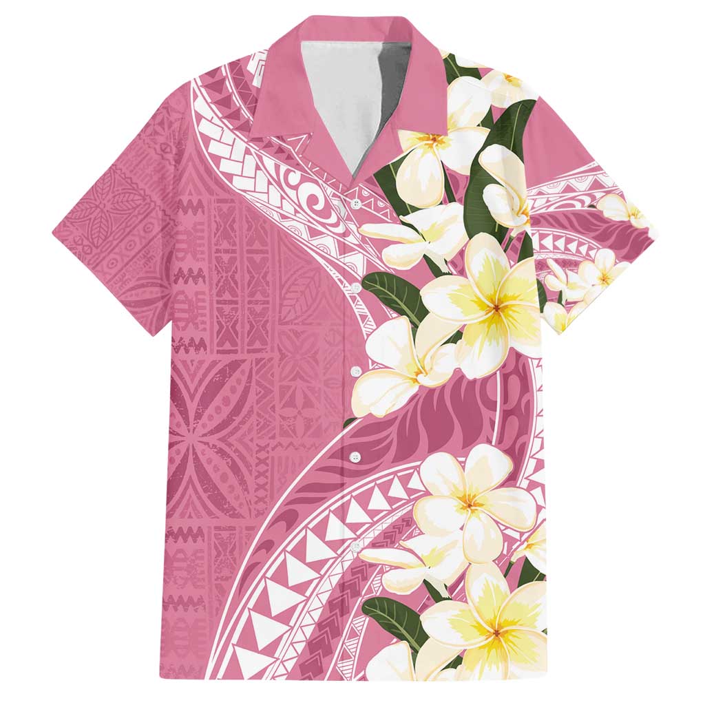 Aloha Hawaii Festive Family Matching Tank Maxi Dress and Hawaiian Shirt Frangipani Lace Classic - Rosy