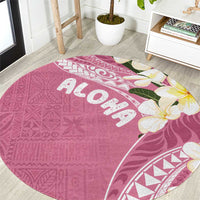 Aloha Hawaii Festive Round Carpet Frangipani Lace Classic - Rosy LT7 Pink - Polynesian Pride