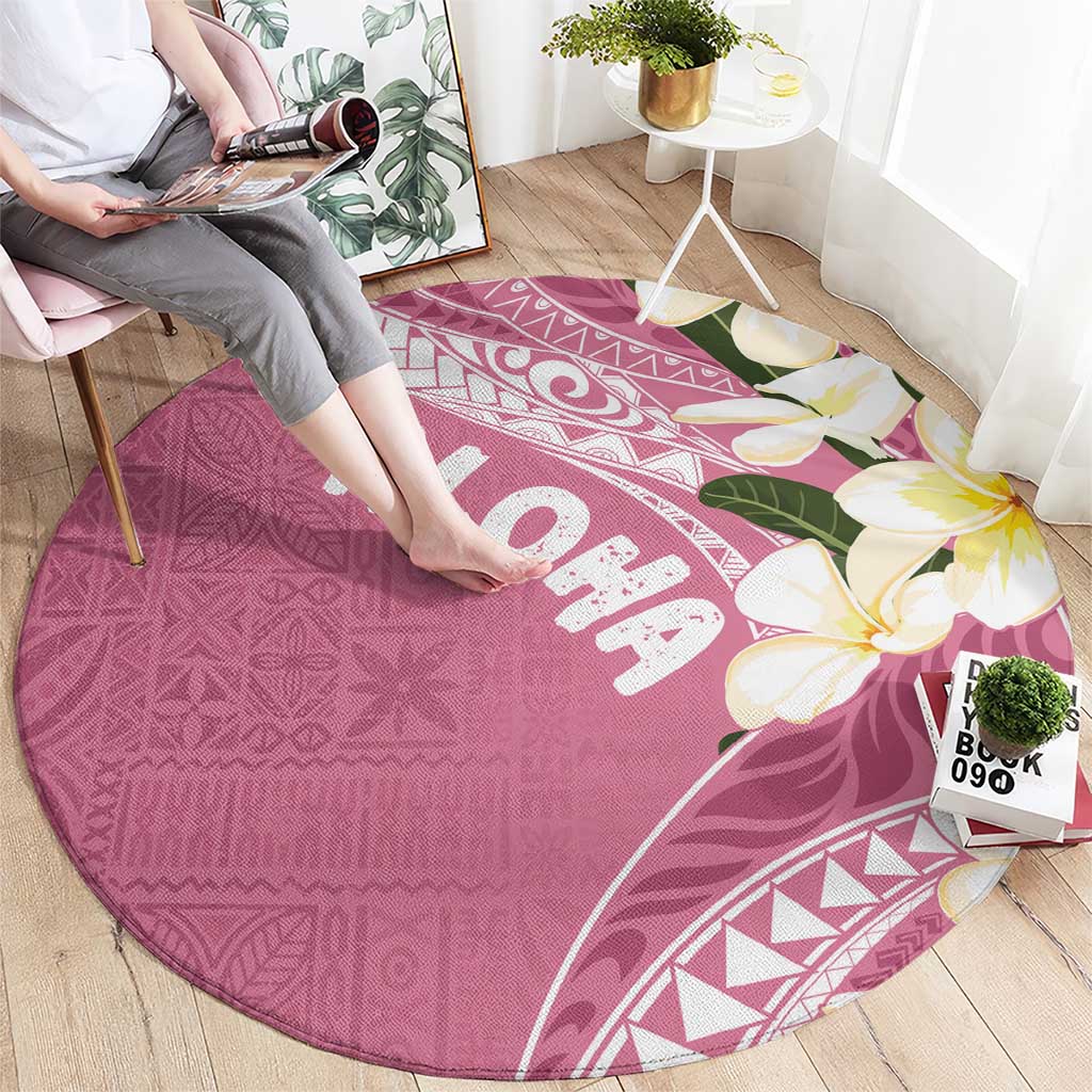 Aloha Hawaii Festive Round Carpet Frangipani Lace Classic - Rosy LT7 - Polynesian Pride