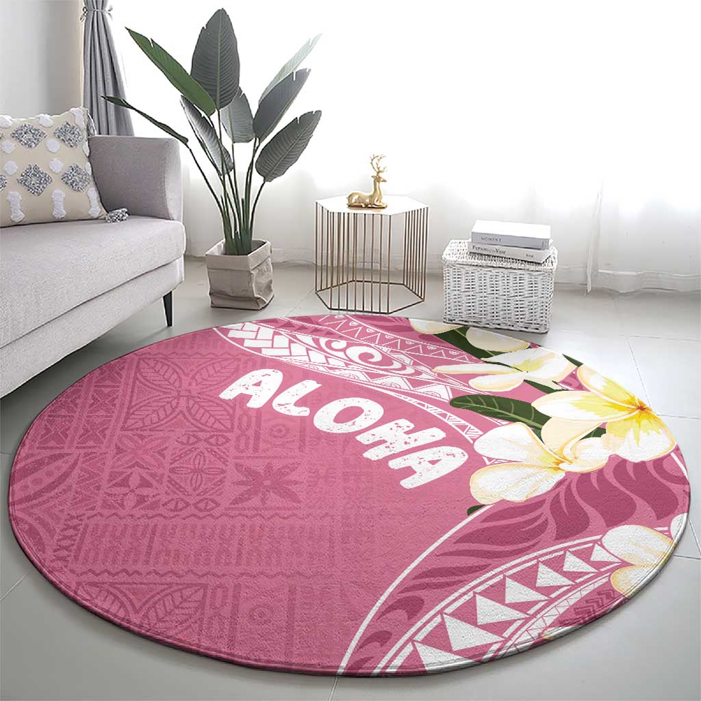 Aloha Hawaii Festive Round Carpet Frangipani Lace Classic - Rosy LT7 - Polynesian Pride