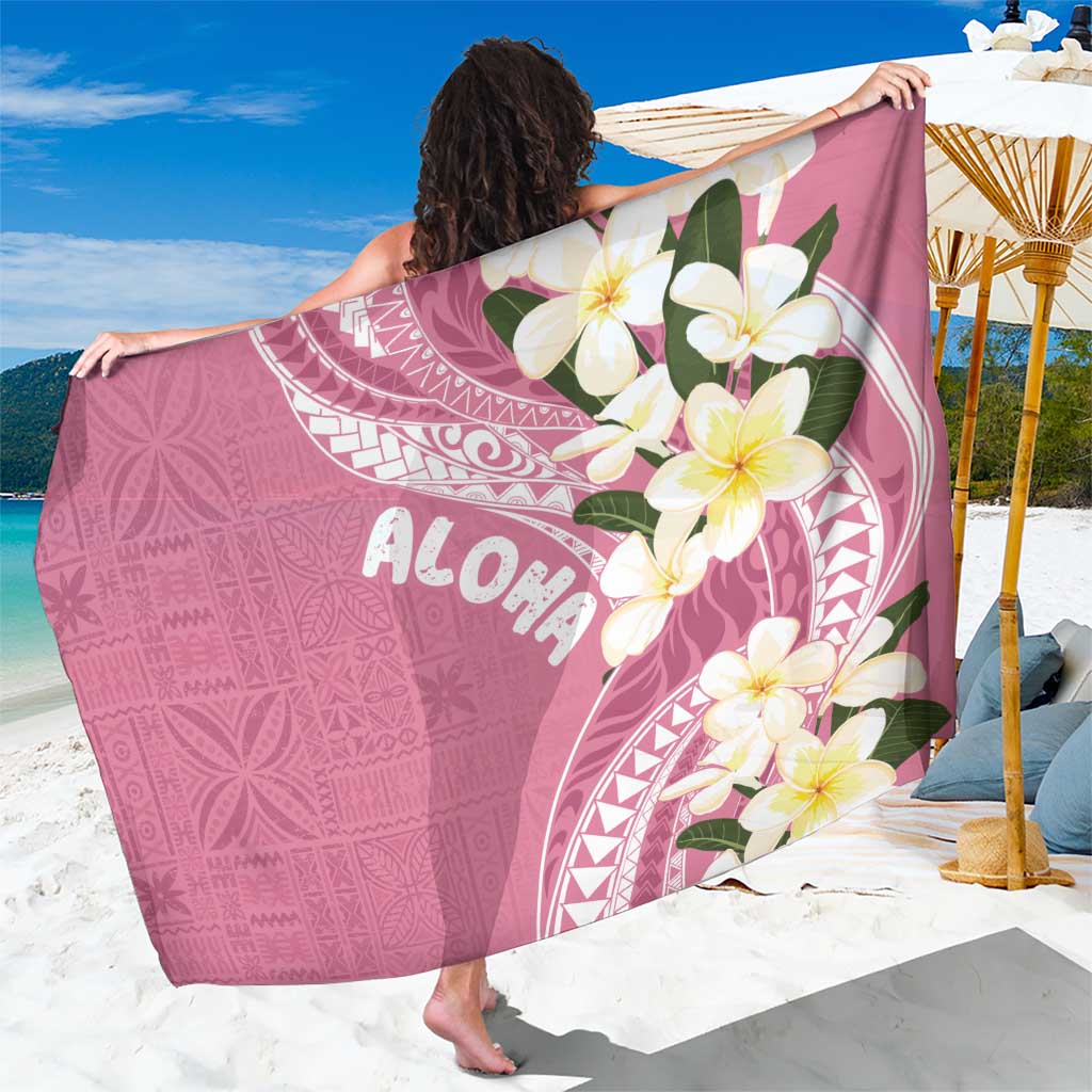 Aloha Hawaii Festive Sarong Frangipani Lace Classic - Rosy LT7 One Size 44 x 66 inches Pink - Polynesian Pride