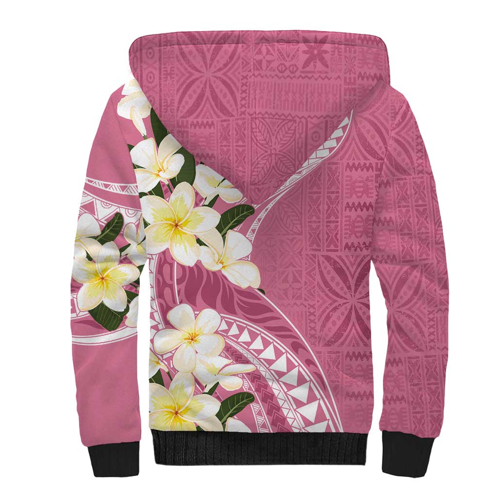 Aloha Hawaii Festive Sherpa Hoodie Frangipani Lace Classic - Rosy