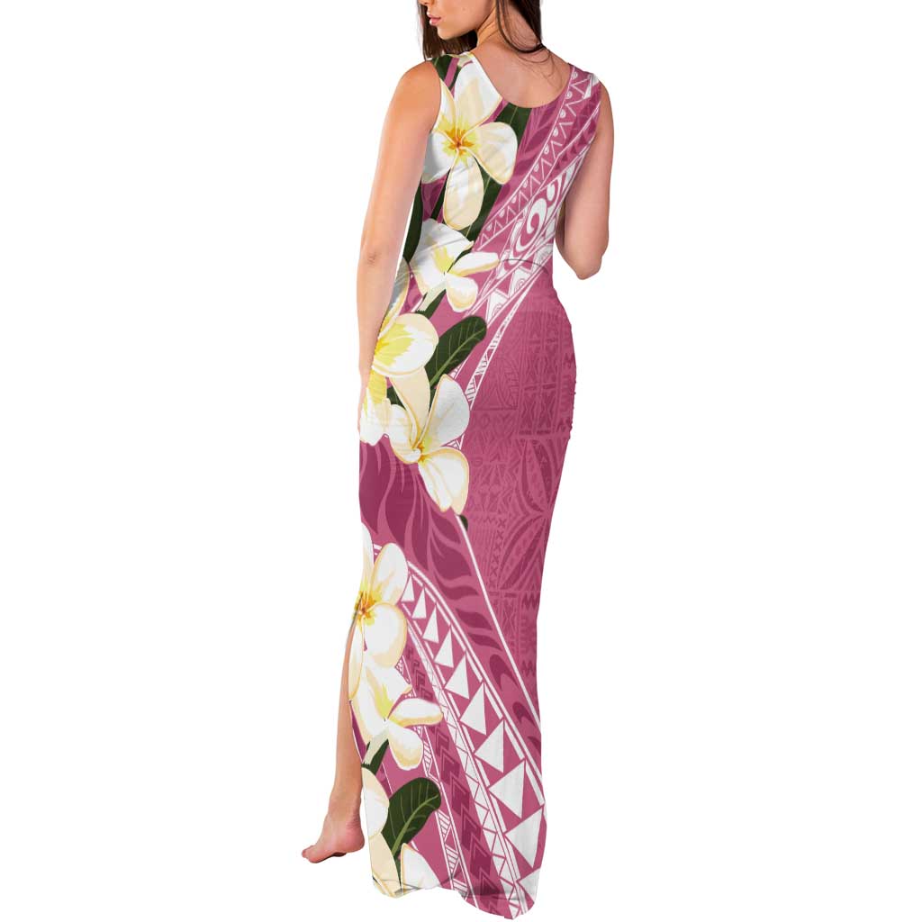 Aloha Hawaii Festive Tank Maxi Dress Frangipani Lace Classic - Rosy