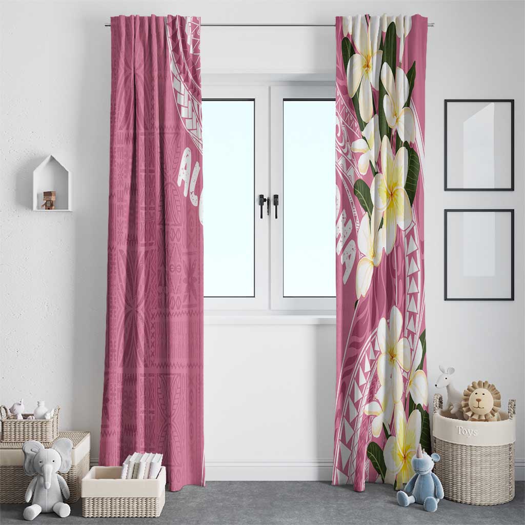 Aloha Hawaii Festive Window Curtain Frangipani Lace Classic - Rosy LT7 - Polynesian Pride