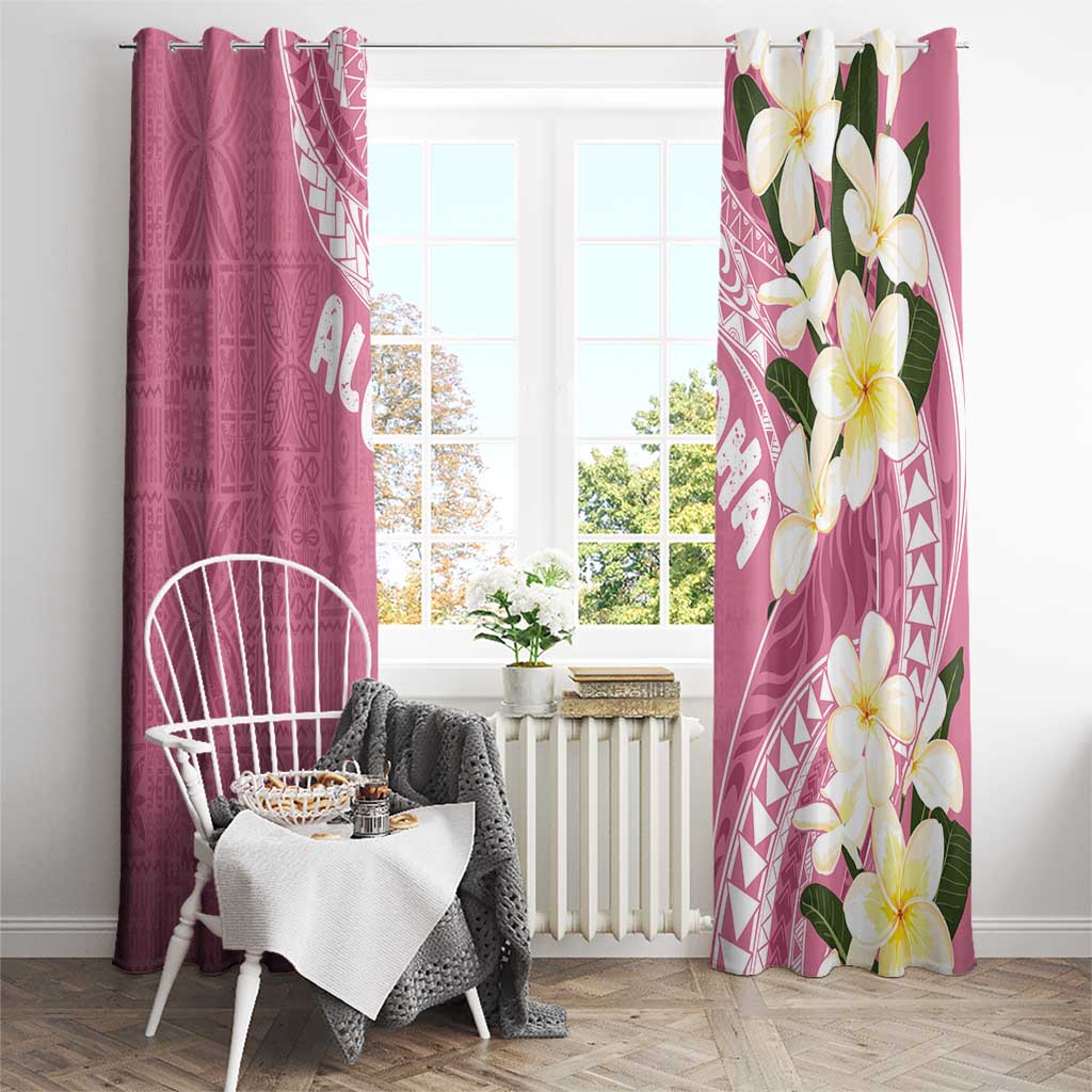 Aloha Hawaii Festive Window Curtain Frangipani Lace Classic - Rosy LT7 - Polynesian Pride