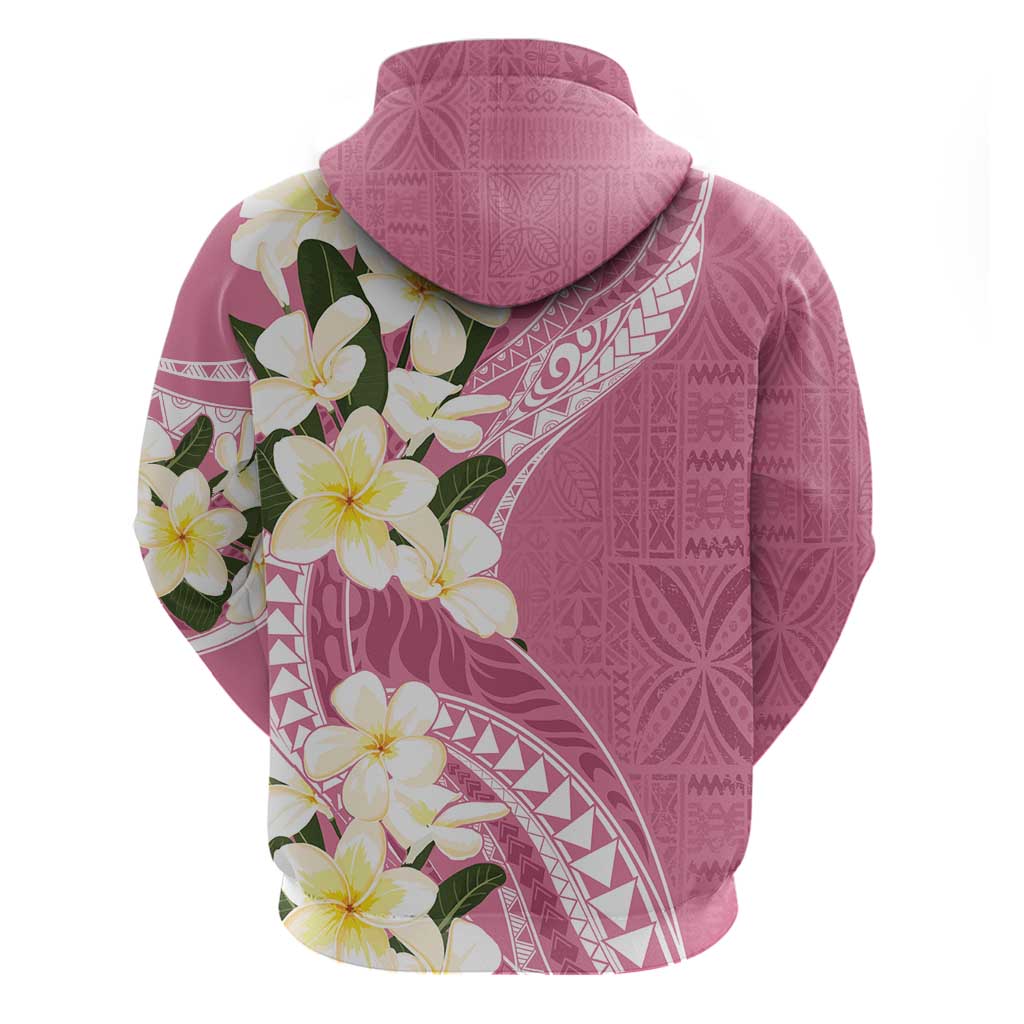 Aloha Hawaii Festive Zip Hoodie Frangipani Lace Classic - Rosy LT7 - Polynesian Pride