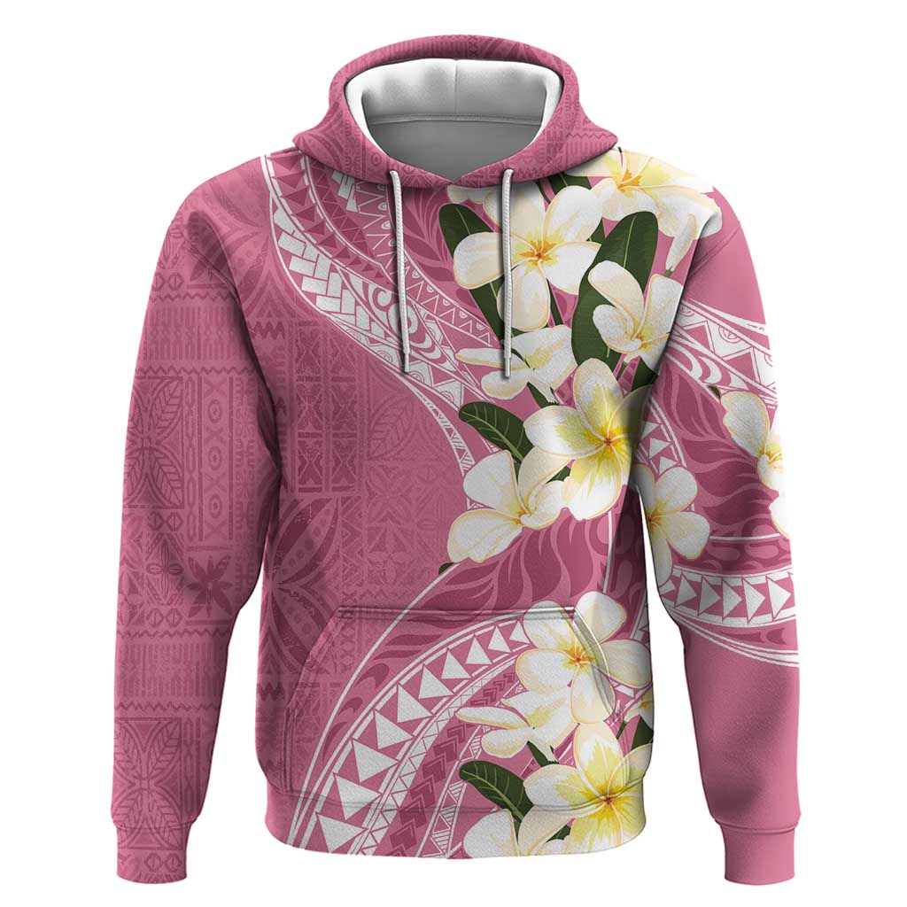 Aloha Hawaii Festive Zip Hoodie Frangipani Lace Classic - Rosy LT7 Pullover Hoodie Pink - Polynesian Pride