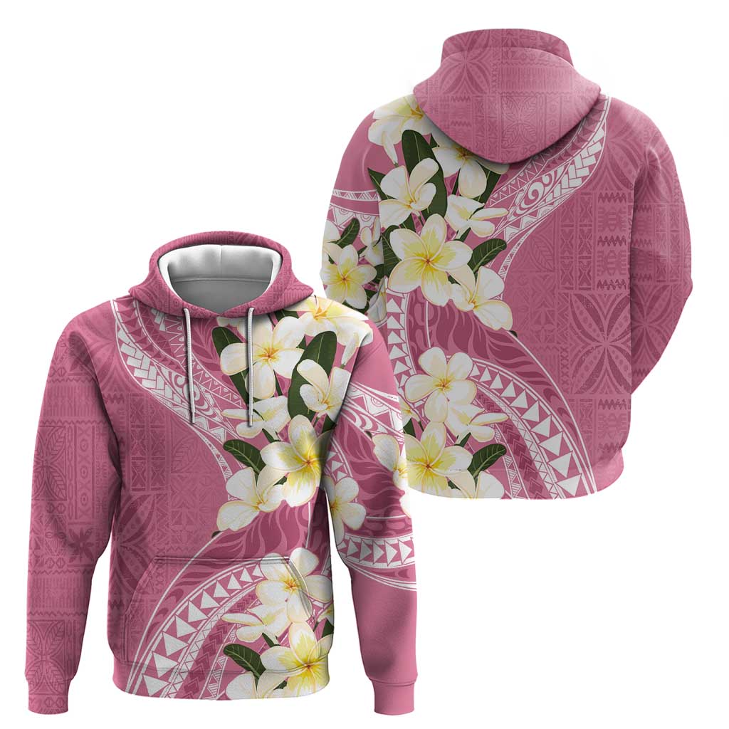 Aloha Hawaii Festive Zip Hoodie Frangipani Lace Classic - Rosy LT7 - Polynesian Pride