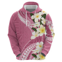 Aloha Hawaii Festive Zip Hoodie Frangipani Lace Classic - Rosy LT7 - Polynesian Pride