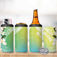 Aloha Hawaii Festive 4 in 1 Can Cooler Tumbler Frangipani Lace Classic - Summer Vibes