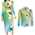 Aloha Hawaii Festive Couples Matching Long Sleeve Bodycon Dress and Long Sleeve Button Shirt Frangipani Lace Classic - Summer Vibes