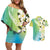 Aloha Hawaii Festive Couples Matching Off Shoulder Short Dress and Hawaiian Shirt Frangipani Lace Classic - Summer Vibes