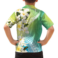 Aloha Hawaii Festive Family Matching Off The Shoulder Long Sleeve Dress and Hawaiian Shirt Frangipani Lace Classic - Summer Vibes LT7 - Polynesian Pride
