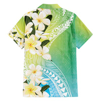 Aloha Hawaii Festive Family Matching Off The Shoulder Long Sleeve Dress and Hawaiian Shirt Frangipani Lace Classic - Summer Vibes LT7 - Polynesian Pride